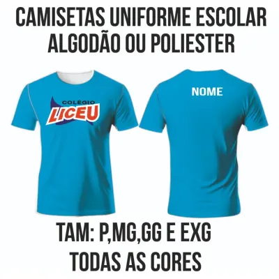 Camisetas para Uniformes de Algodão Ou Poliestes Personalizadas com o Logo da Instituição - artesanato de Kharmo Arts Camisetas e Brindes Personalizados