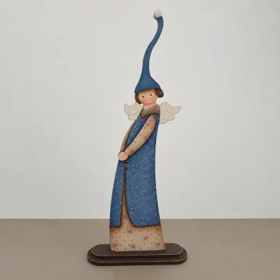 Anjo de Madeira - Anjo Natal - artesanato de Flor Seca Casa e Ambiente