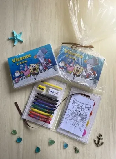 Estojo de Pintura - Bob Esponja Personalizado - artesanato de Mi Papelaria Criativa