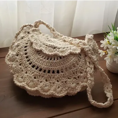 Bolsa de Crochê em Estilo Boho "chic" Cru - artesanato de Mari Crochê feito com carinho!