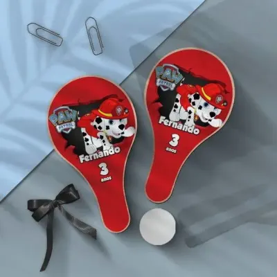 Raquete Ping Pong - Marshall Patrulha Canina - artesanato de Mi Papelaria Criativa