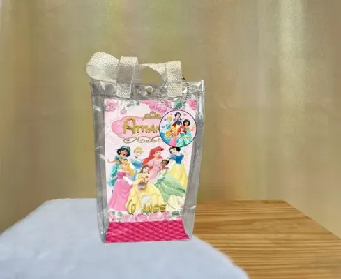 Sacola Transparente Disney Princesas Personalizado - artesanato de Artmanha Lembrancinhas