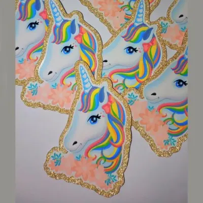 Aplique Luxo Unicórnio 7cm - artesanato de PAPCRIE