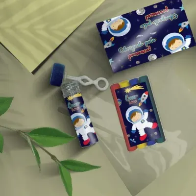 Kit Massinha + Bolha - Astronauta Personalizado - artesanato de Mi Papelaria Criativa