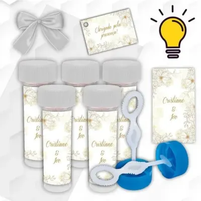 Bolinha de Sabão Casamento Personalizada - artesanato de Mi Papelaria Criativa