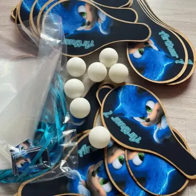 Raquete Ping Pong - Sonic - artesanato de Mi Papelaria Criativa