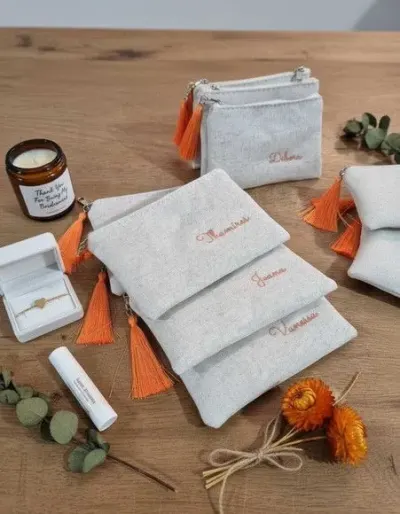 Necessaire Personalizada - Linho - artesanato de Innovare Studio