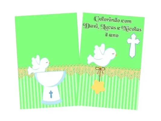 Revista colorir Batizado 14x10 - artesanato de PAPCRIE