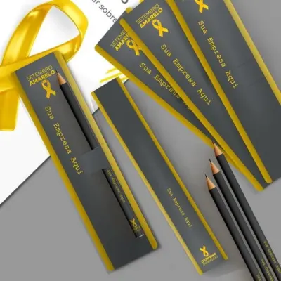 Lápis com Cartão - Setembro Amarelo Personalizado - artesanato de Mi Papelaria Criativa