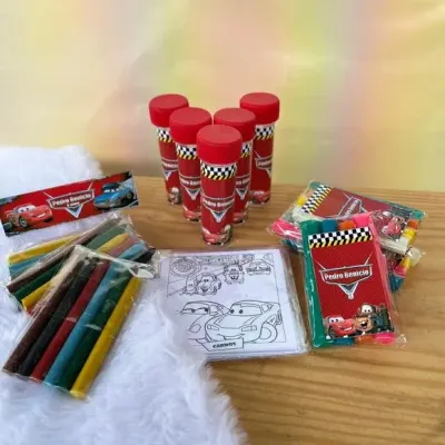 Kit Massinha + Giz + Bolha Carros Personalizado - artesanato de Artmanha Lembrancinhas
