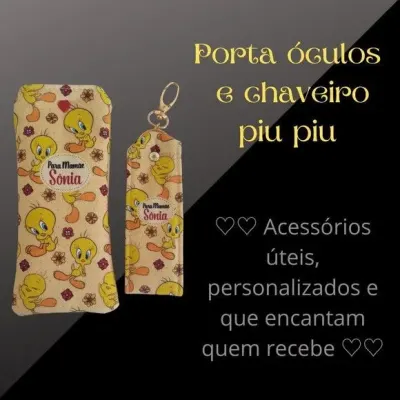 Kit porta óculos e chaveiro - artesanato de Innovare Studio