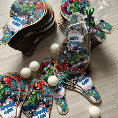 Raquete Ping Pong - Vingadores - artesanato de Mi Papelaria Criativa