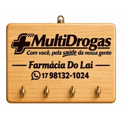 Kit 10 Porta Chaves Personalizado com Nomes da sua Empresa