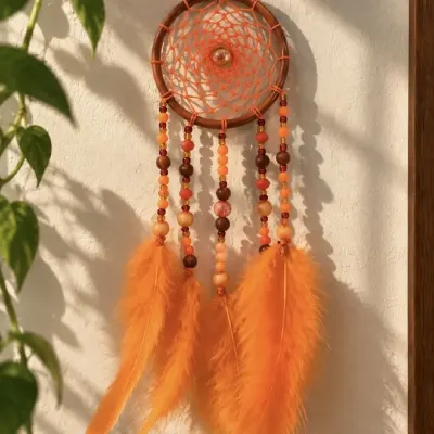 🌙 Filtro dos Sonhos Artesanal – Feito à Mão - artesanato de Luar Místico