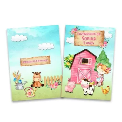 Lembrancinha Revista para Colorir Fazendinha Menina 14x10 - artesanato de PAPCRIE
