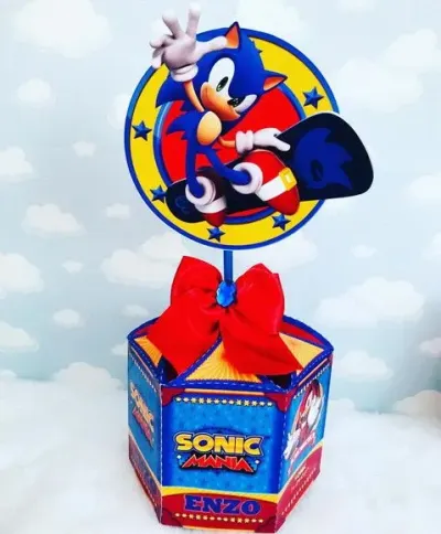 Centro de Mesa Sonic - artesanato de Fina Essência Papelaria Personalizada