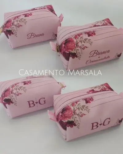Necessaire Box P - Casamento Marsala - artesanato de Innovare Studio