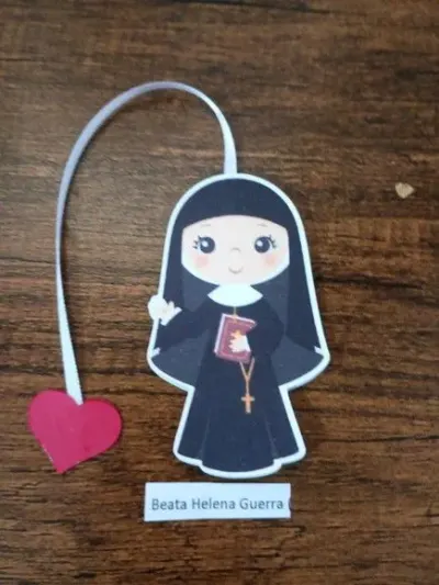 Marcador de Página 08 cm - Beata Helena Guerra Ni - artesanato de Emejhu Personalizados