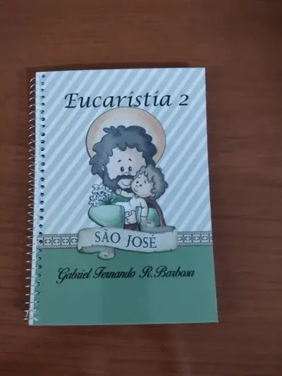 Caderno Capa Dura 1/4 (pequeno) Espiral 48fls - São José - artesanato de Emejhu Personalizados