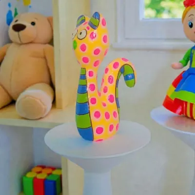 Gato Decorativo em Papel Machê — Frantz Handmade - artesanato de FRANTZ HANDMADE