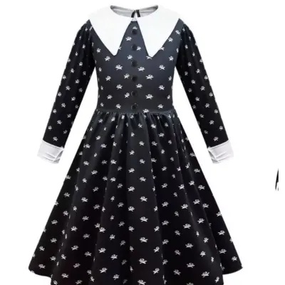 Vestido Wandinha Addamas - Familia Addams - artesanato de Ateliê JMN