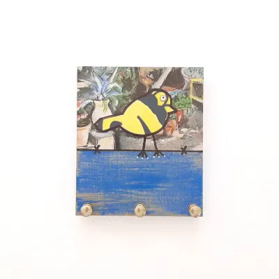 Porta Chave Passarinho - artesanato de Estudio Bananeira