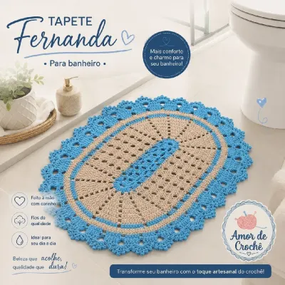 tapete Fernanda - artesanato de amor de crochê