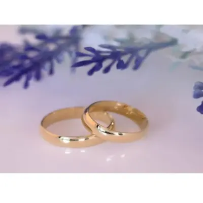 Alianças de Ouro 18k 6mm 6grs Casamento + Anel Solitário - artesanato de TM JOIAS