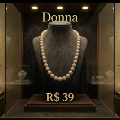 Colar em contas de 12mm - artesanato de Donna