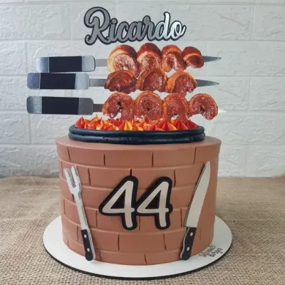 Topo de Bolo Tema Churrasco - artesanato de PAPCRIE