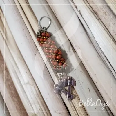 Chaveiro Chicote - Xango - artesanato de BellaOya Guias e Brajas