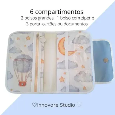 PORTA DOCUMENTOS INFANTIL - Balão - artesanato de Innovare Studio