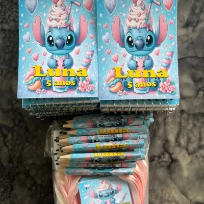 Bloquinho Stitch Personalizado - artesanato de Artmanha Lembrancinhas