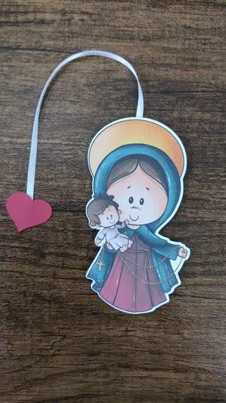 Marcador de Página 08 cm - Nossa Senhora do Rosário T - artesanato de Emejhu Personalizados