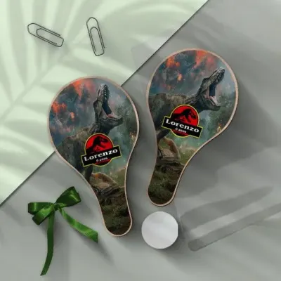 Raquete Ping Pong - Jurassic Personalizada - artesanato de Mi Papelaria Criativa