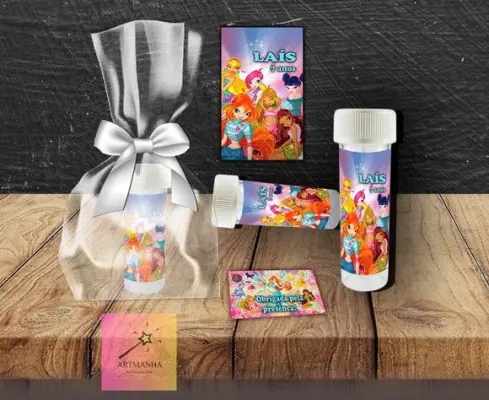 Bolha de Sabão Winx Personalizada - artesanato de Artmanha Lembrancinhas