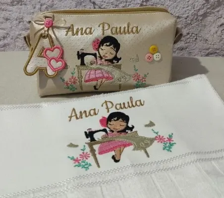 Kit Necessaire e toalha lavabo - artesanato de Ateliê cantinho do bebê