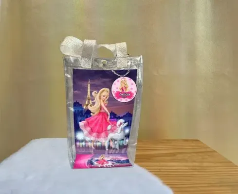 Sacola Transparente Barbie Personalizado - artesanato de Artmanha Lembrancinhas