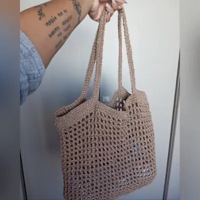 Ecobag de crochê - artesanato de Kamia crochê