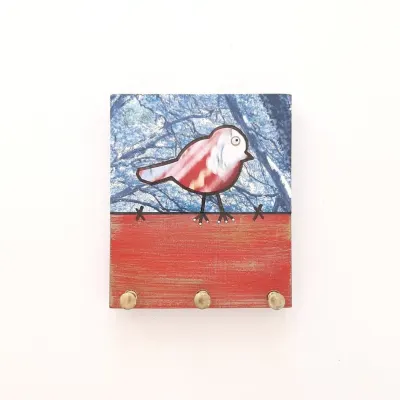 Porta Chave Passarinho - artesanato de Estudio Bananeira
