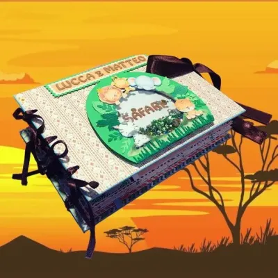 Álbum de Fotos Personalizado Safari - artesanato de Ateliê de Criação Usina Caseira