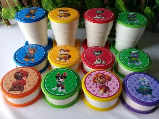 Copo Retrátil Patrulha Canina- Modelo 01- 10 unidades - artesanato de Criativos Artes  e Festas