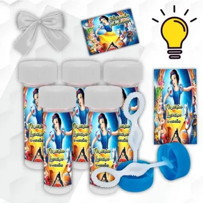Bolinha de Sabão Branca de Neve Personalizada - artesanato de Mi Papelaria Criativa