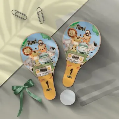 Raquete Ping Pong - Safari Personalizada - artesanato de Mi Papelaria Criativa
