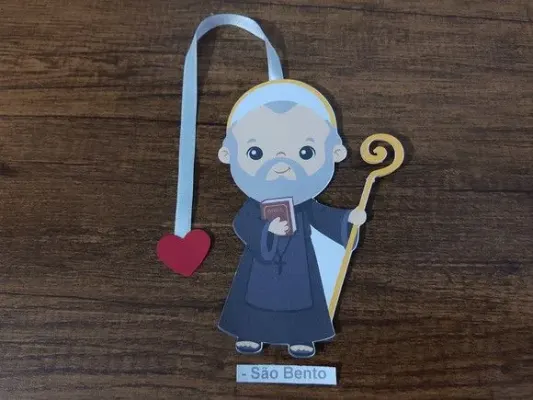 Marcador de Página 13 cm - São Bento - artesanato de Emejhu Personalizados