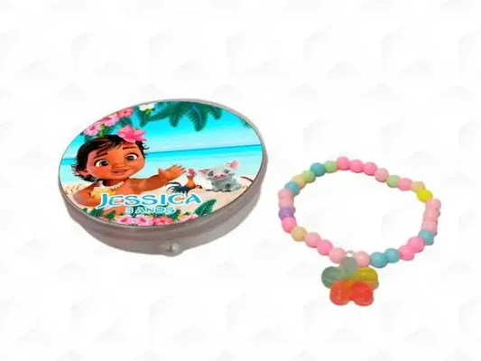 Latinha + Pulseira Moana Personalizada - artesanato de creativitybynina