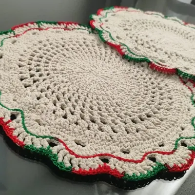 Conjunto souplast natalino - artesanato de amor de crochê