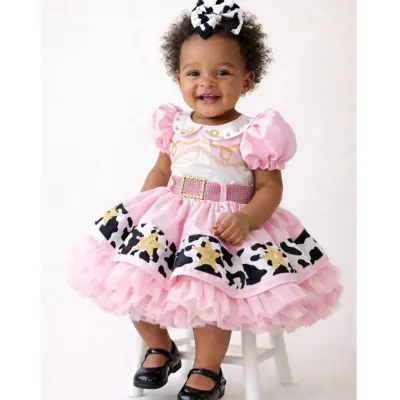 Vestido Fazendinha Rosa - artesanato de Ateliê JMN