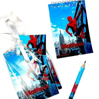 Bloquinho Homem Aranha Personalizado - artesanato de Mi Papelaria Criativa