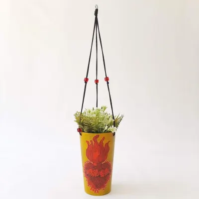 Vasinho Coração Amarelo - artesanato de Estudio Bananeira